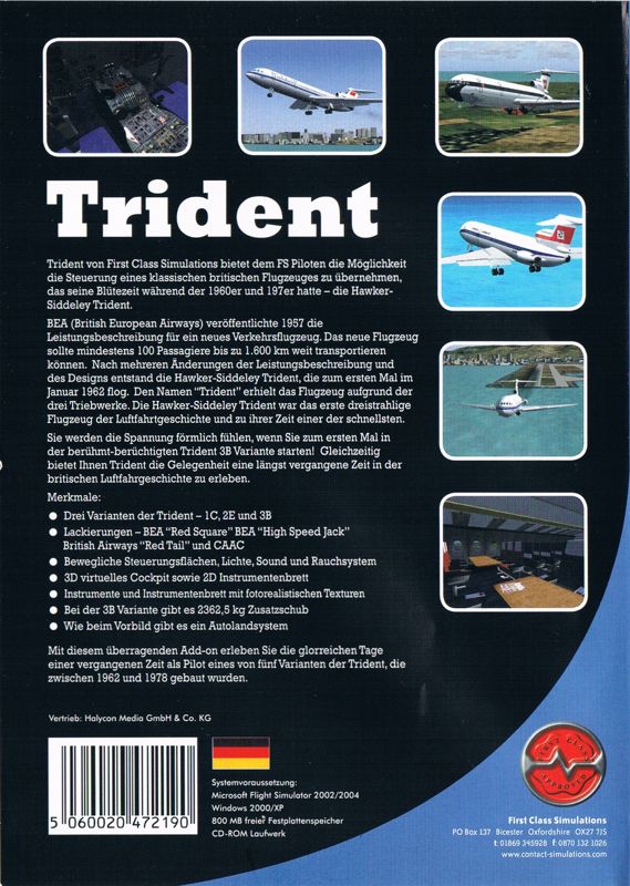 Back Cover for Trident (Windows) (Dual UK/DE flip-covers & manual): DE