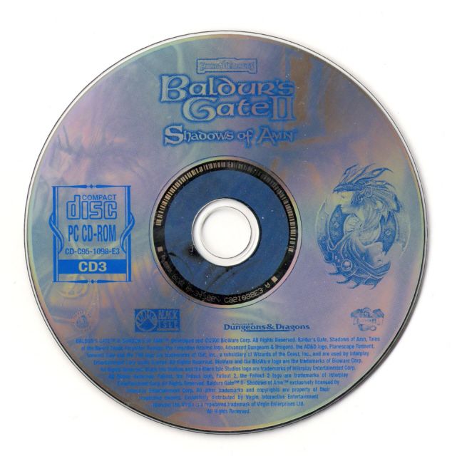 Media for Baldur's Gate II: Shadows of Amn (Windows): Disc 3