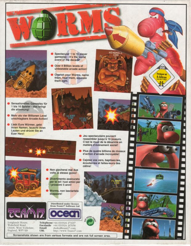 Back Cover for Worms (DOS) (CD-ROM version)