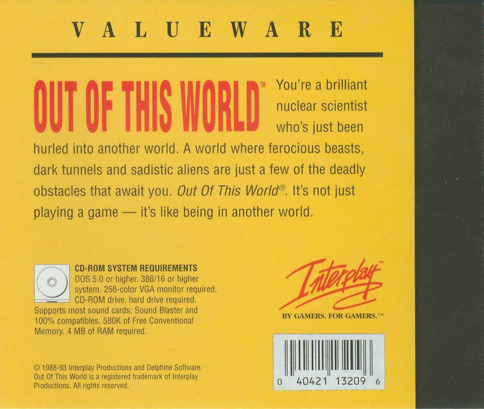 Other for Out of This World (DOS) (Valueware release): Jewel Case - Back
