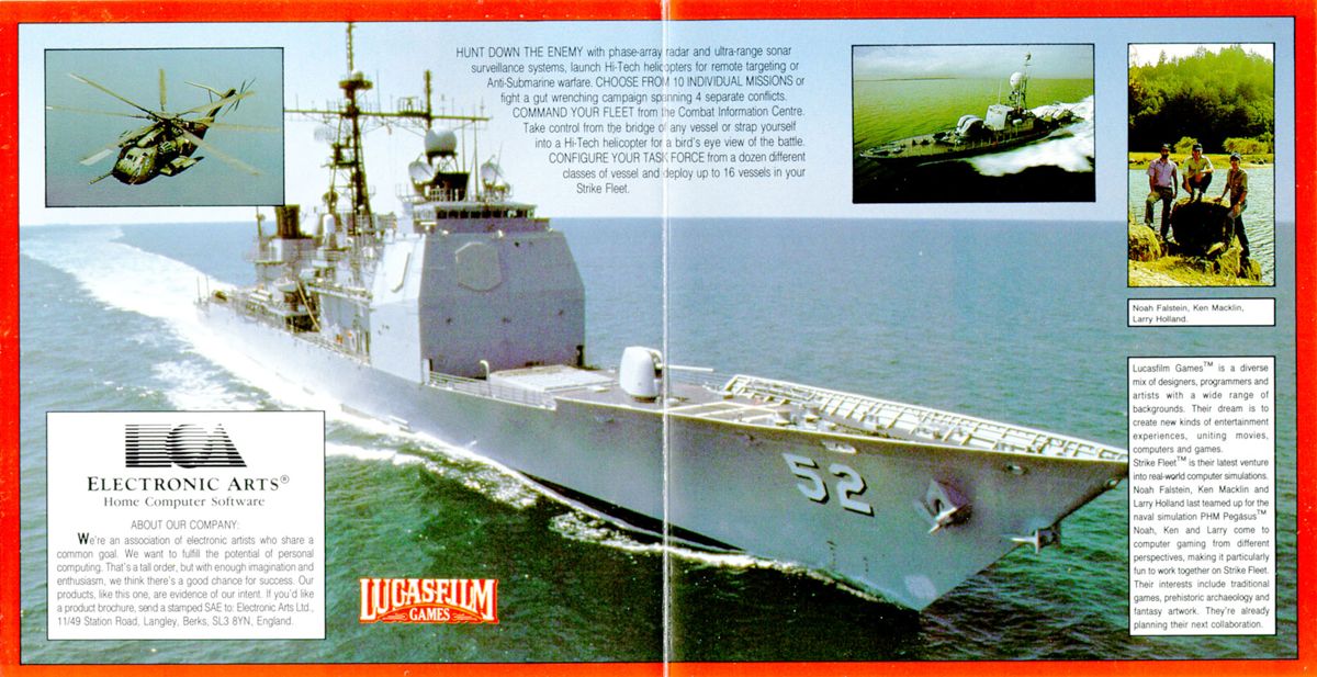 Inside Cover for Strike Fleet (Commodore 64) (5.25inch Floppy Disk release in plastic case.)