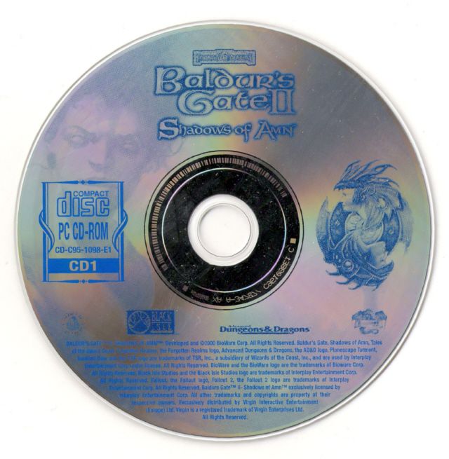 Media for Baldur's Gate II: Shadows of Amn (Windows): Disc 1