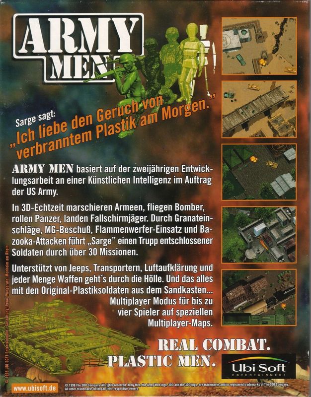 Back Cover for Army Men (Windows)