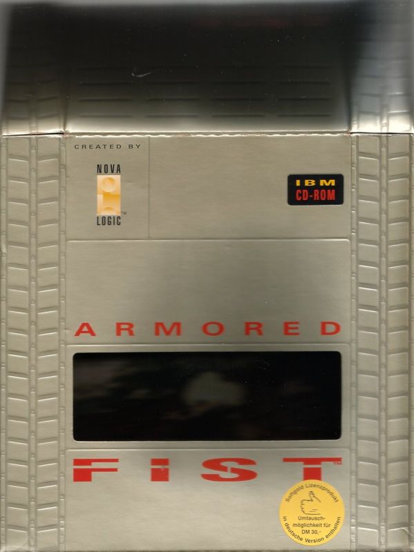 Front Cover for Armored Fist (DOS) ("Front of the Box" looks like a Tank)