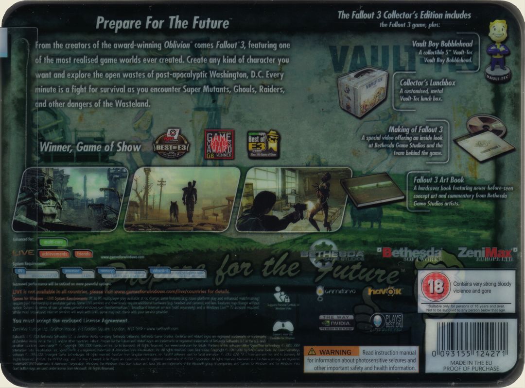 Fallout 3 (Collector's Edition) cover or packaging material - MobyGames