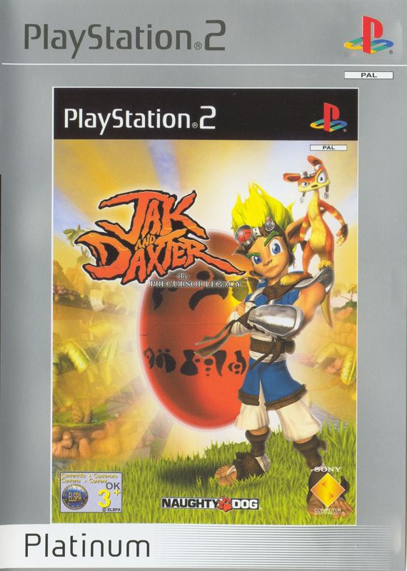 Front Cover for Jak and Daxter: The Precursor Legacy (PlayStation 2) (Platinum release)