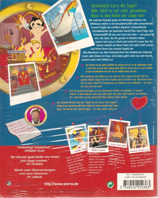 Back Cover for Leisure Suit Larry: Love for Sail! (DOS and Windows and Windows 3.x)
