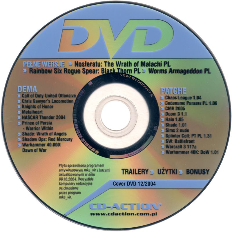 Media for Worms: Armageddon (Windows) (CD-Action #106 (12/2004) covermount - DVD version)
