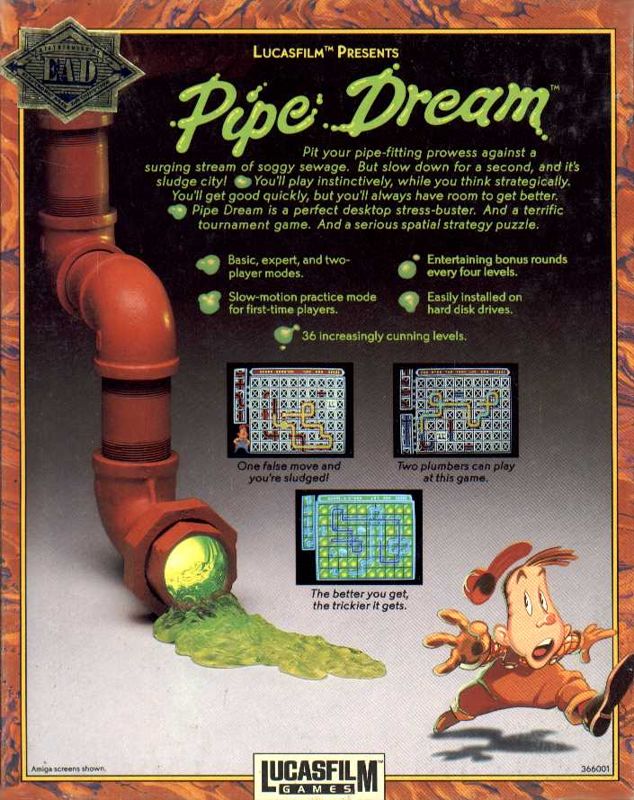 Back Cover for Pipe Dream (Commodore 64)