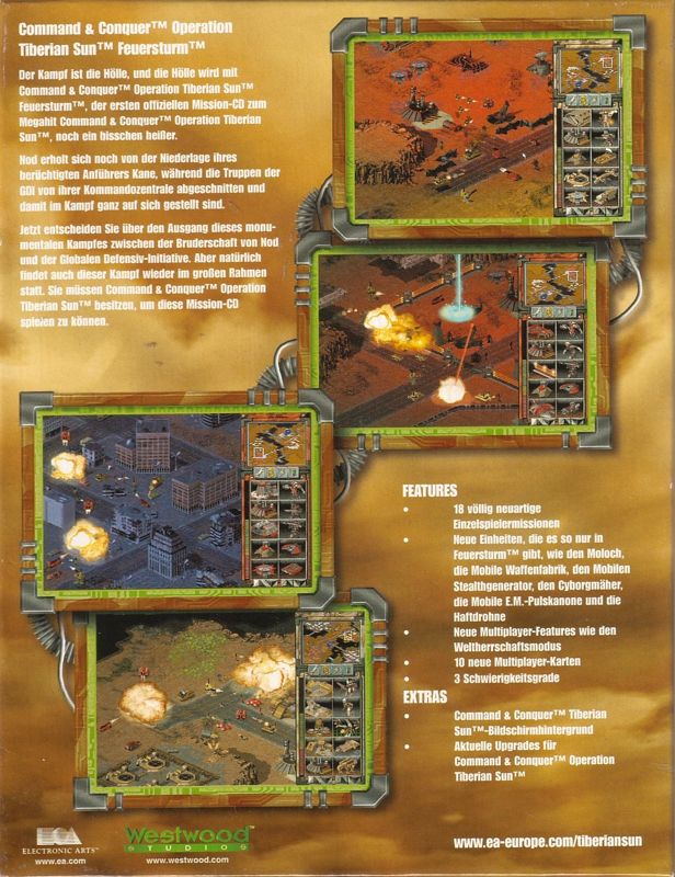 Back Cover for Command & Conquer: Tiberian Sun - Firestorm (Windows)