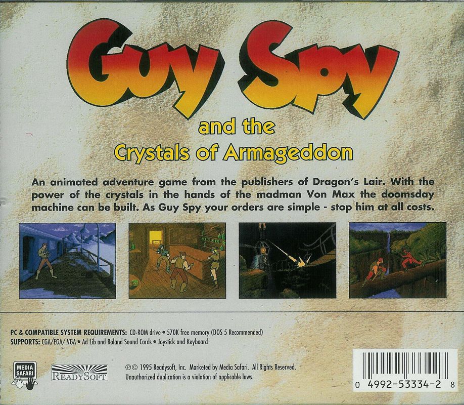 Back Cover for Guy Spy and the Crystals of Armageddon (DOS)