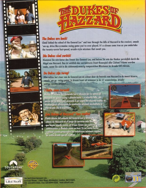 Back Cover for The Dukes of Hazzard: Racing for Home (Windows)