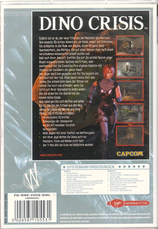 Back Cover for Dino Crisis (Windows) (White Label release)