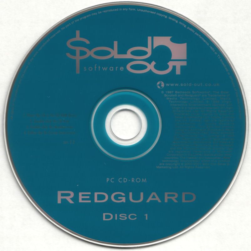 Media for The Elder Scrolls Adventures: Redguard (Windows) (Sold Out Software release): Disc 1