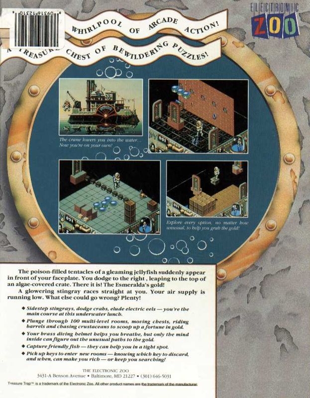 Back Cover for Treasure Trap (Amiga)