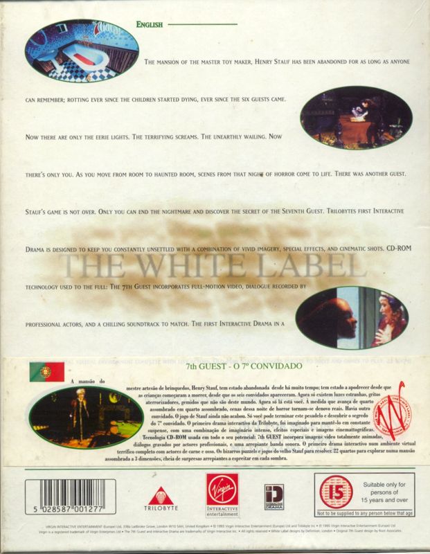 Back Cover for The 7th Guest (DOS) (The White Label release)