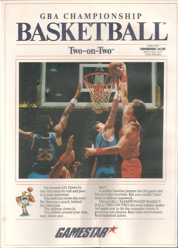 Front Cover for GBA Championship Basketball: Two-on-Two (Commodore 64) (Floppy Disk release)