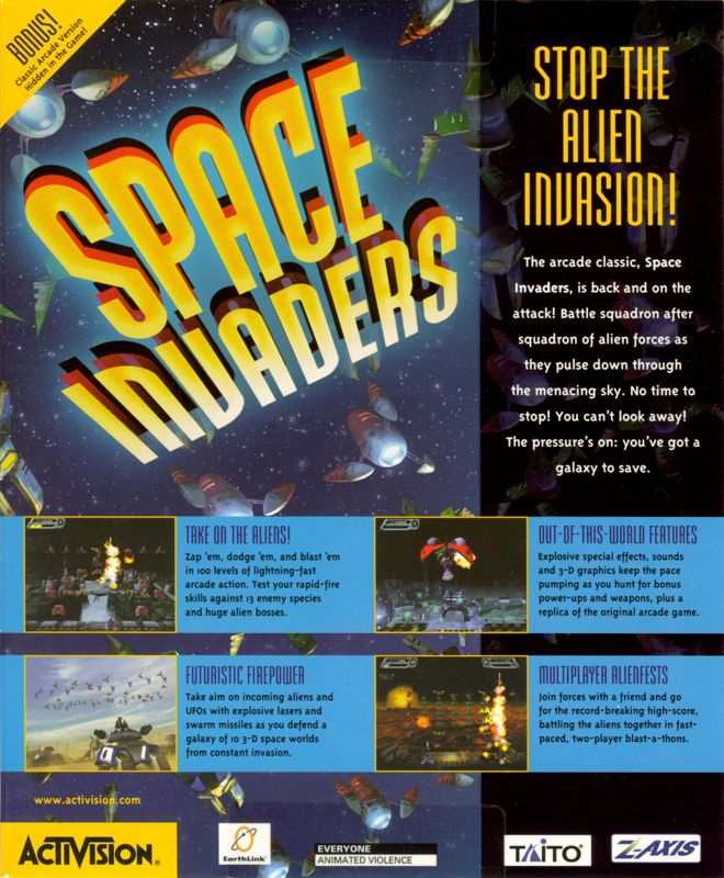 Back Cover for Space Invaders (Windows)