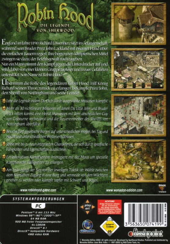 Back Cover for Robin Hood: The Legend of Sherwood (Windows)