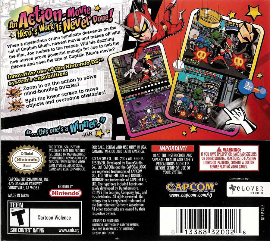 Back Cover for Viewtiful Joe: Double Trouble! (Nintendo DS)
