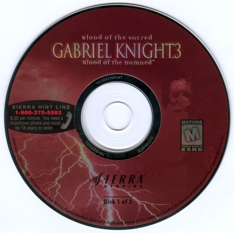 Media for Gabriel Knight 3: Blood of the Sacred, Blood of the Damned (Windows): Disc 1
