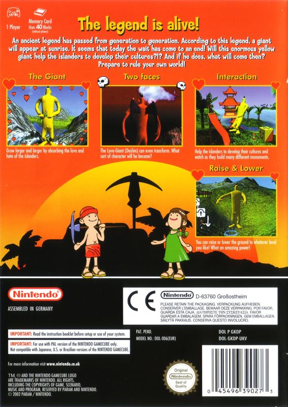 Back Cover for Doshin the Giant (GameCube)