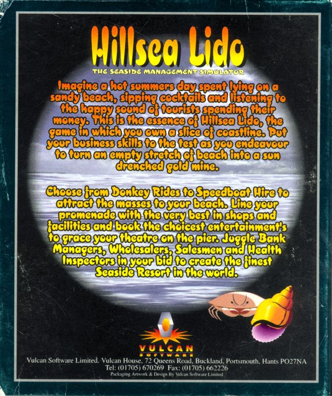 Back Cover for Hillsea Lido (Amiga)