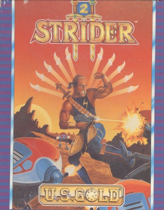 Front Cover for Strider 2 (Amiga): "NO LIMITS...NO MERCY...NO SURRENDER!" - from top part of box