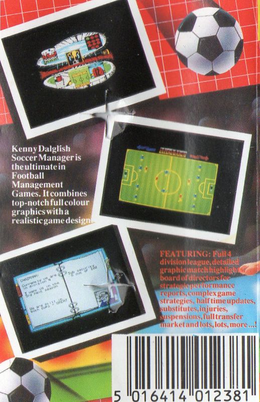 Back Cover for Kenny Dalglish Soccer Manager (ZX Spectrum) (Zeppelin Games budget release)