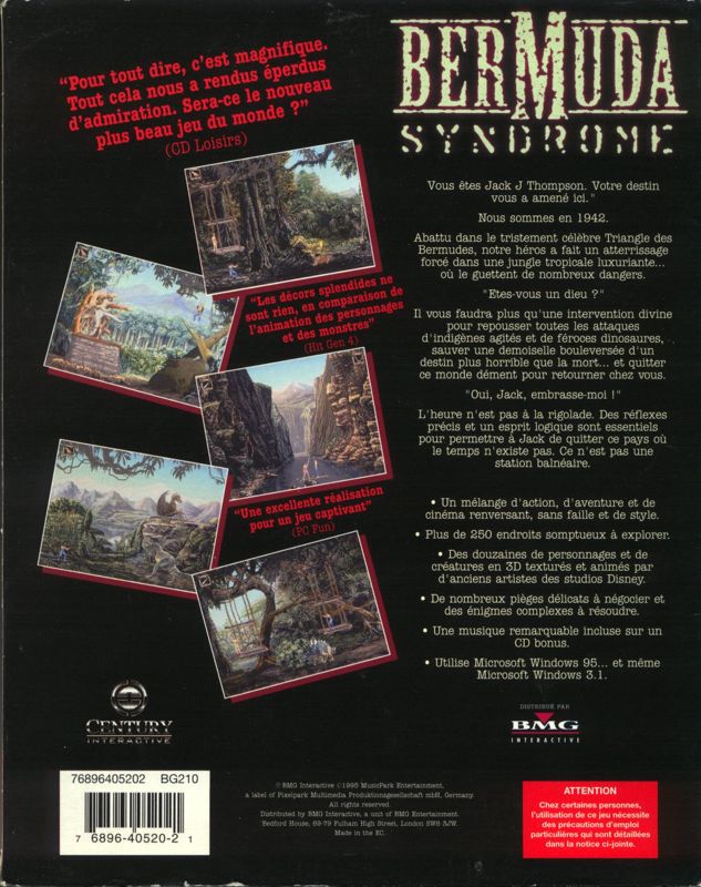 Back Cover for Bermuda Syndrome (Windows and Windows 3.x)