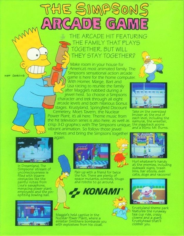 Back Cover for The Simpsons (Commodore 64)