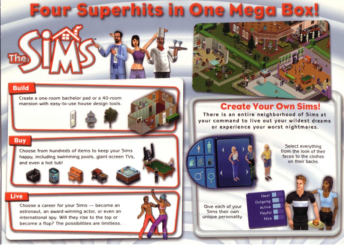 Inside Cover for The Sims: Mega Deluxe (Windows): Bottom Flap
