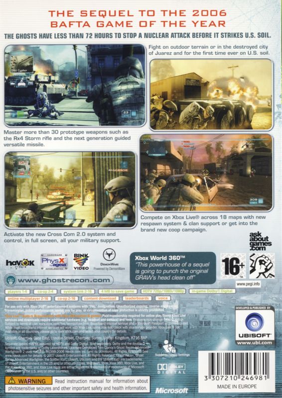 Tom Clancy's Ghost Recon: Advanced Warfighter 2 cover or packaging ...