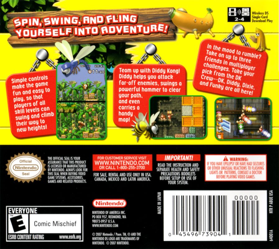 Back Cover for DK: Jungle Climber (Nintendo DS)