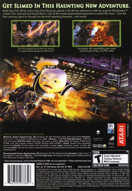 Back Cover for Ghostbusters: The Video Game (Windows)