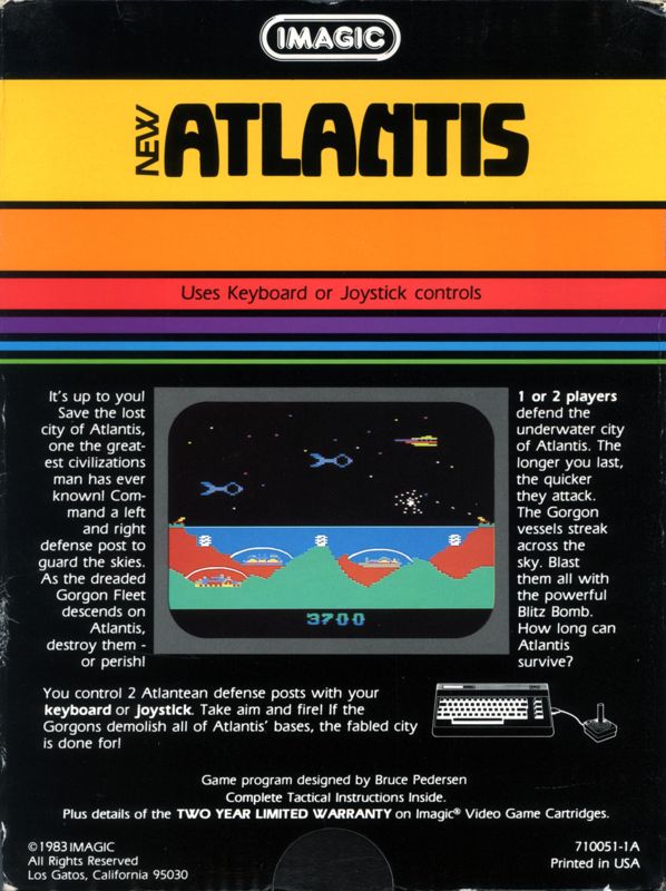 Back Cover for Atlantis (VIC-20)