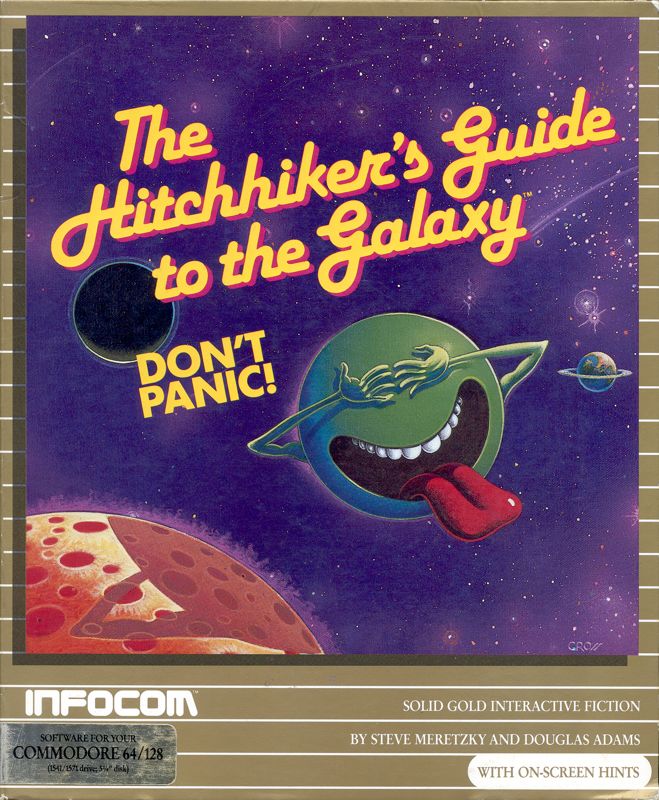 Front Cover for The Hitchhiker's Guide to the Galaxy (Commodore 128 and Commodore 64) (Solid Gold re-release)