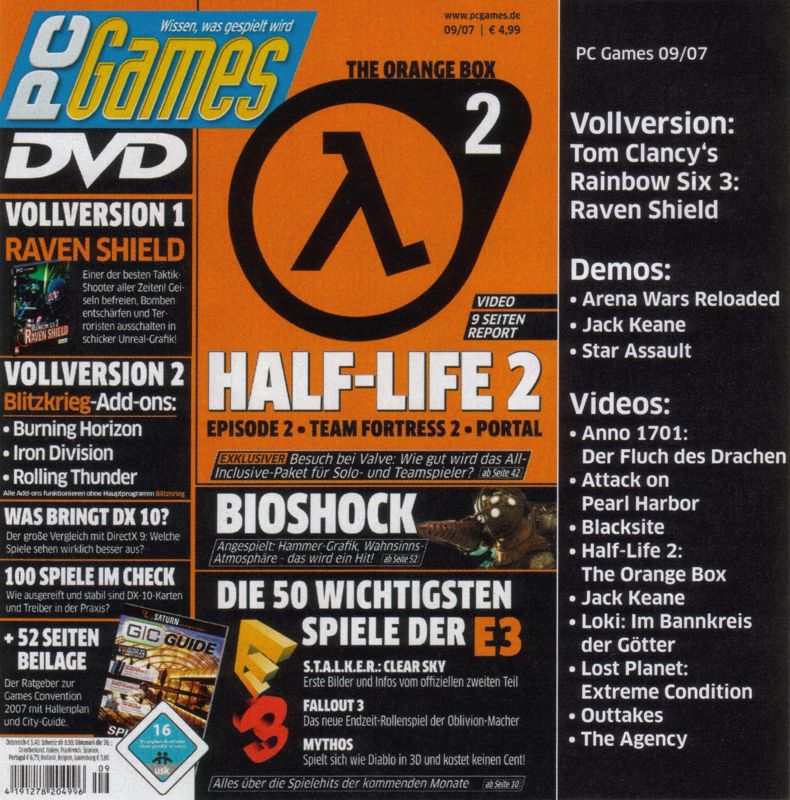 Front Cover for Tom Clancy's Rainbow Six 3: Raven Shield (Windows) (PC Games 09/07 covermount)