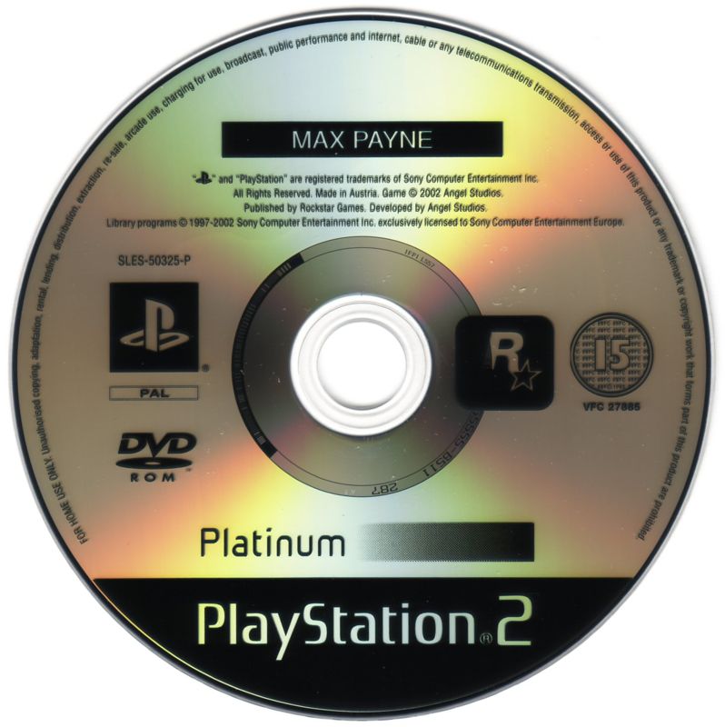 Media for Max Payne (PlayStation 2) (Platinum release)