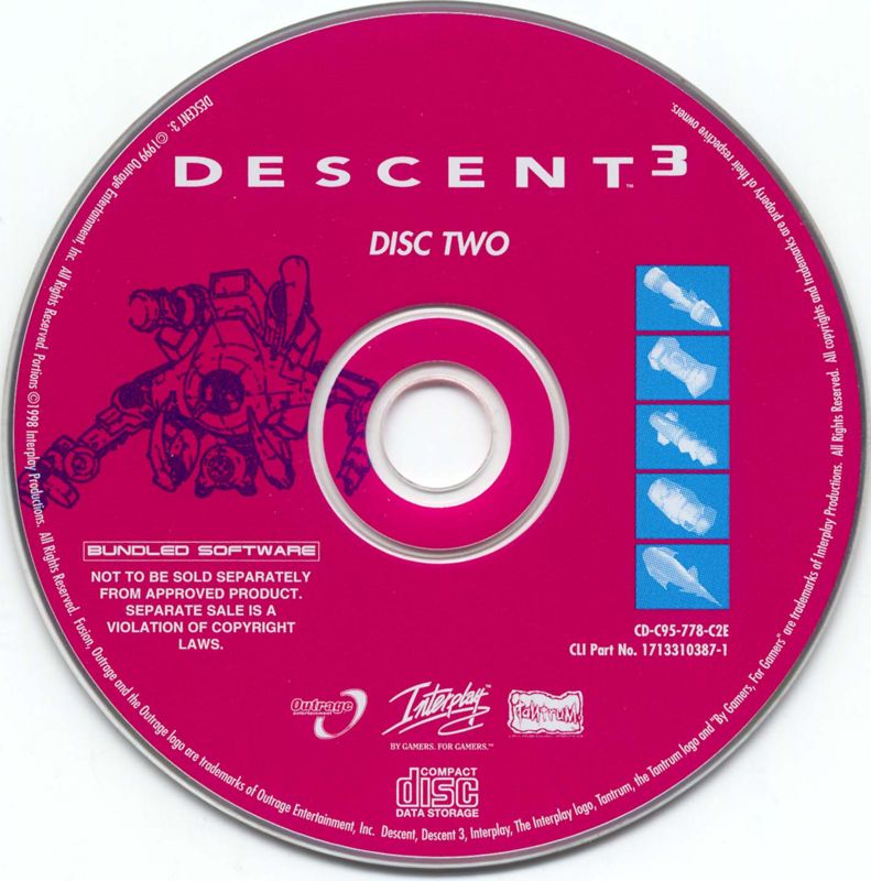 Media for Descent³ (Windows) (Bundled version): Disc 2