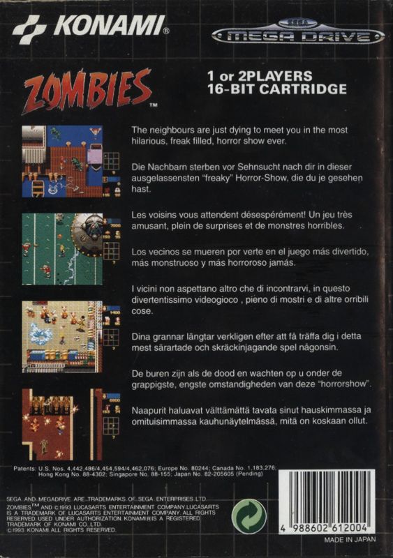 Zombies Ate My Neighbors cover or packaging material MobyGames