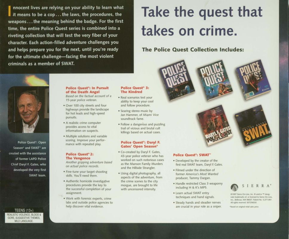 Back Cover for Police Quest: Collection Series (DOS and Windows and Windows 3.x)