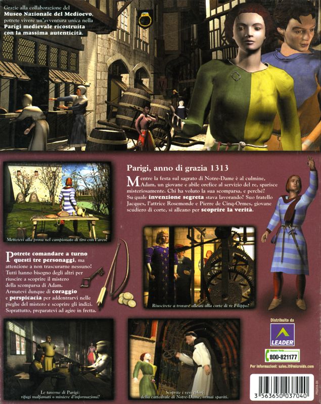 Back Cover for Paris 1313: The Mystery of Notre-Dame Cathedral (Macintosh and Windows)