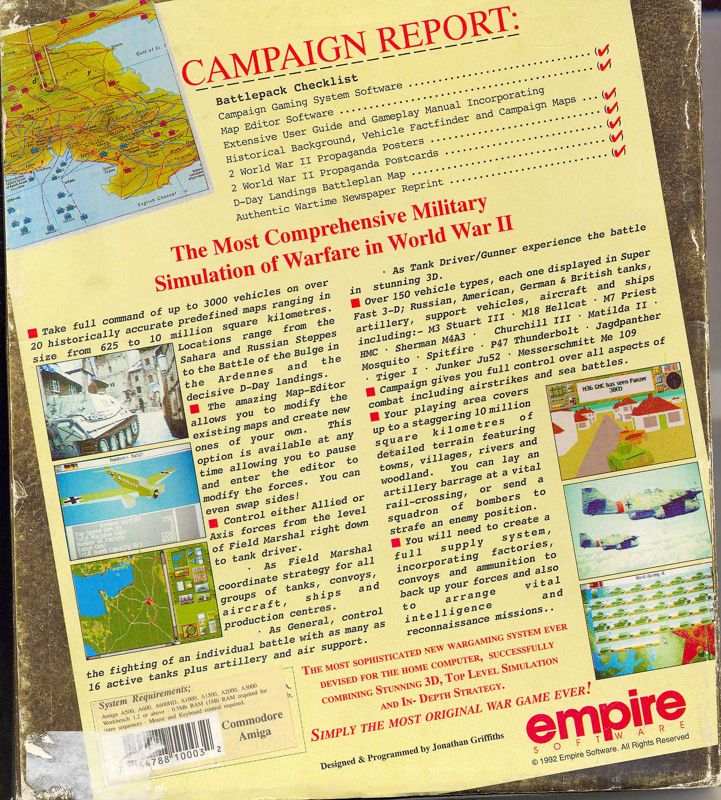 Back Cover for Campaign (Amiga)