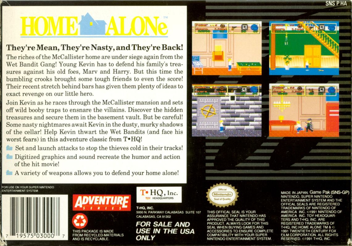 Back Cover for Home Alone (SNES)