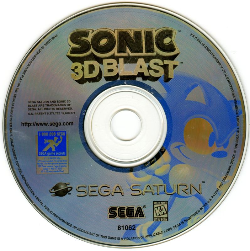 Sonic 3D Blast Cover Or Packaging Material - MobyGames