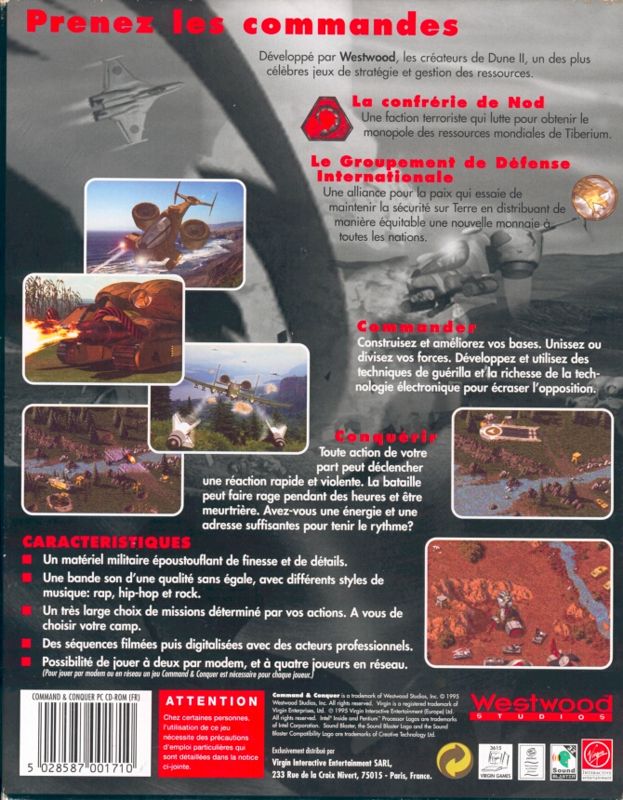 Back Cover for Command & Conquer (DOS)