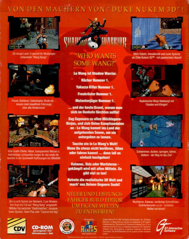 Back Cover for Shadow Warrior (DOS)