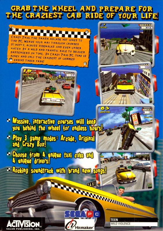 Back Cover for Crazy Taxi (Windows) (Small box)