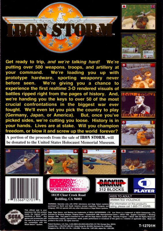 Back Cover for Iron Storm (SEGA Saturn)